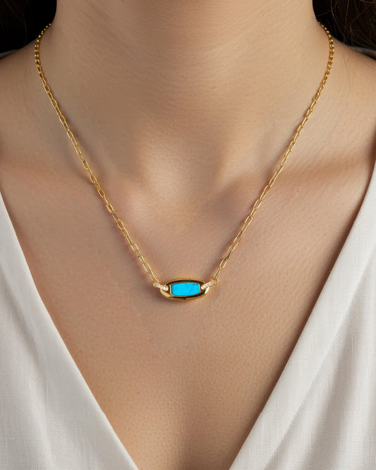 Eclipse Links Necklace-Turquoise