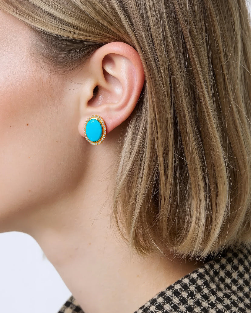 Aura Gems Earrings-Turquoise
