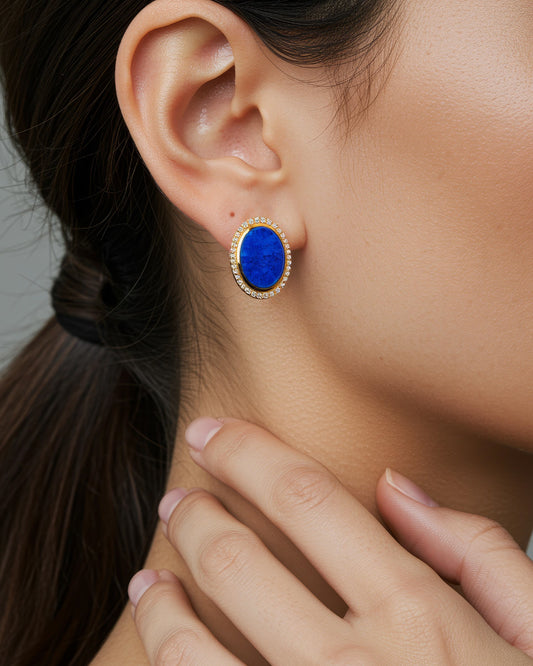 Aura Gems Earrings-Lapis