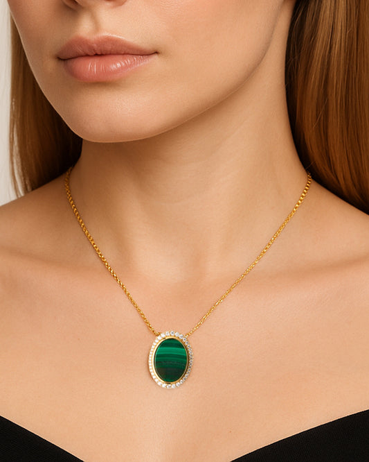 Aura Gems Necklace-Malachite