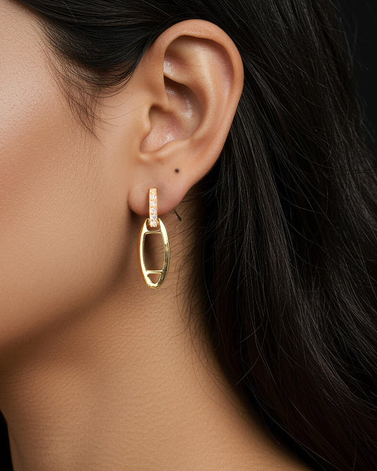 Eclipse Links Earrings-Smoky Quartz