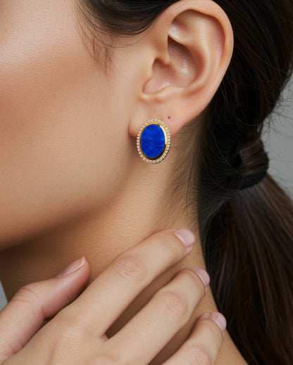 Aura Gems Earrings-Lapis