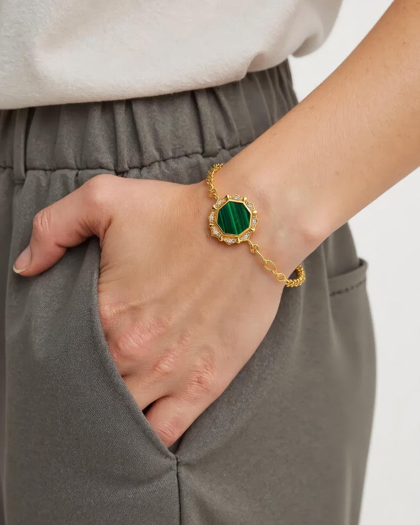 Octomira Bracelet-Malachite