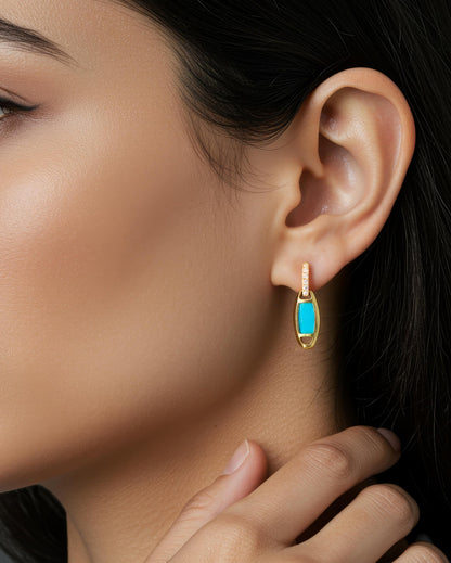 Eclipse Links Earrings-Turquoise