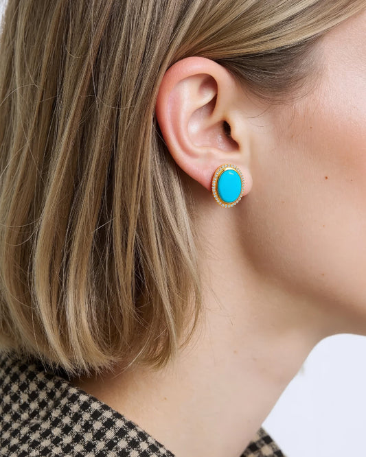 Aura Gems Earrings-Turquoise