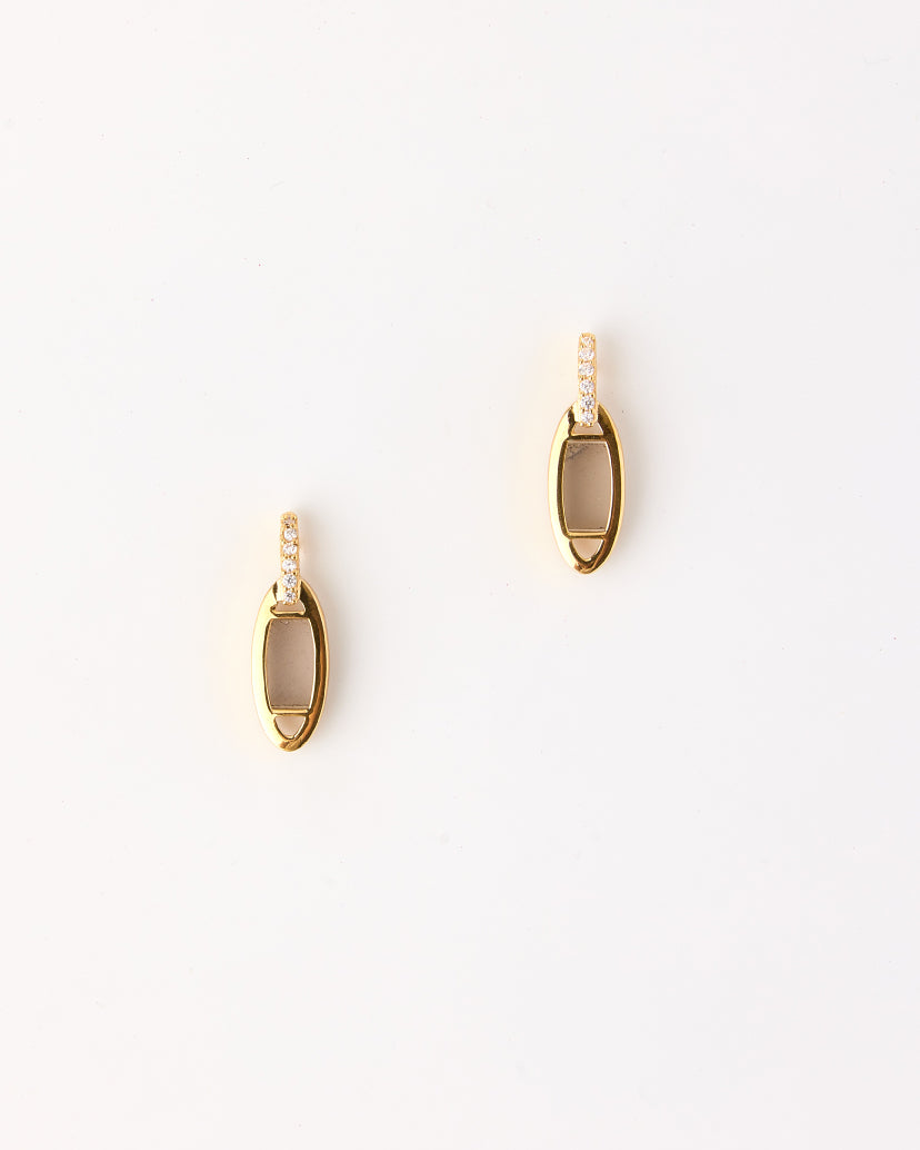 Eclipse Links Earrings-Smoky Quartz