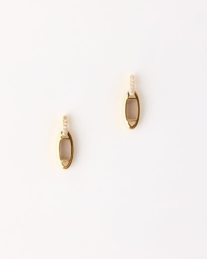 Eclipse Links Earrings-Smoky Quartz