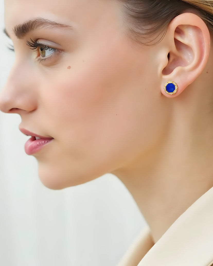 Octomira Earrings-Lapis