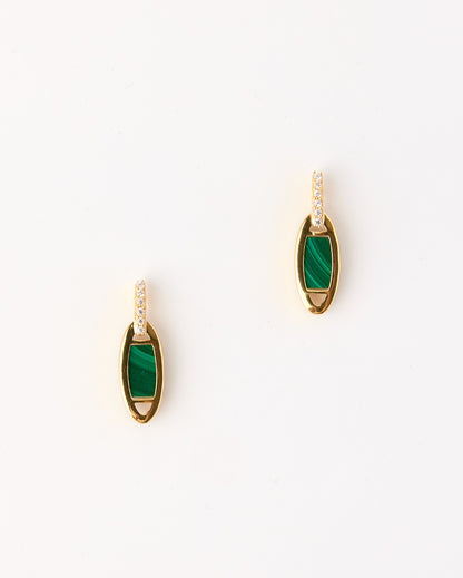 Eclipse Links Earrings-Malachite