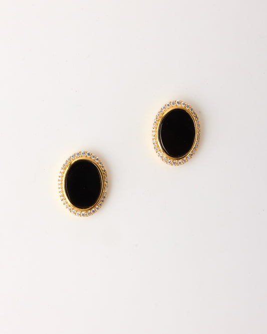 Aura Gems Earrings-Onyx