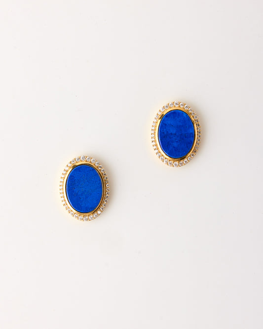 Aura Gems Earrings-Lapis