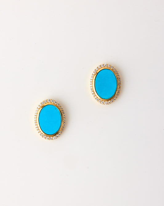 Aura Gems Earrings-Turquoise