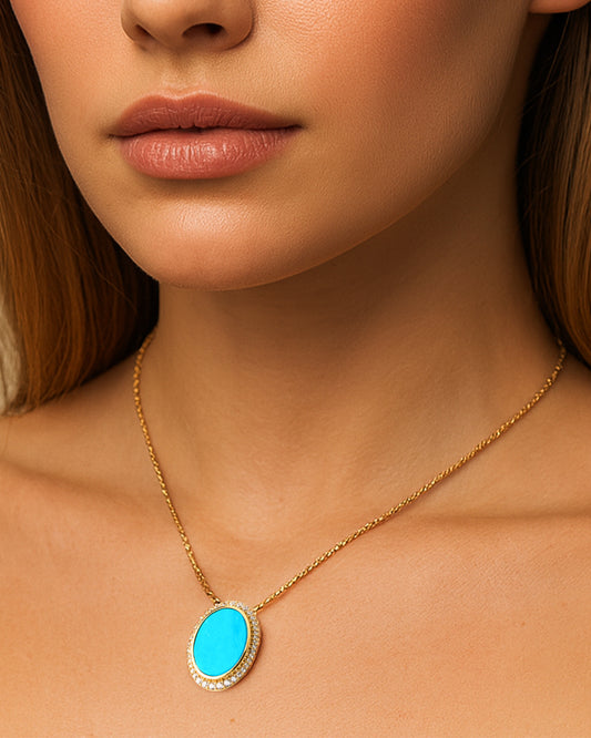 Aura Gems Necklace-Turquoise