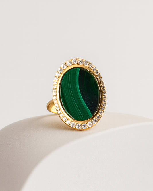Aura Gems Ring-Malachite