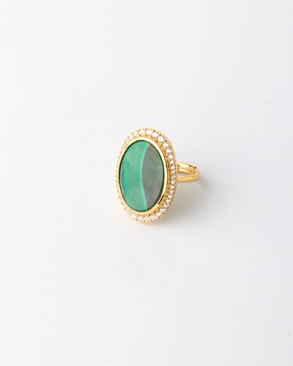 Aura Gems Ring-Malachite