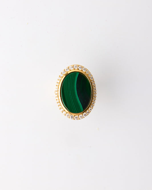 Aura Gems Ring-Malachite