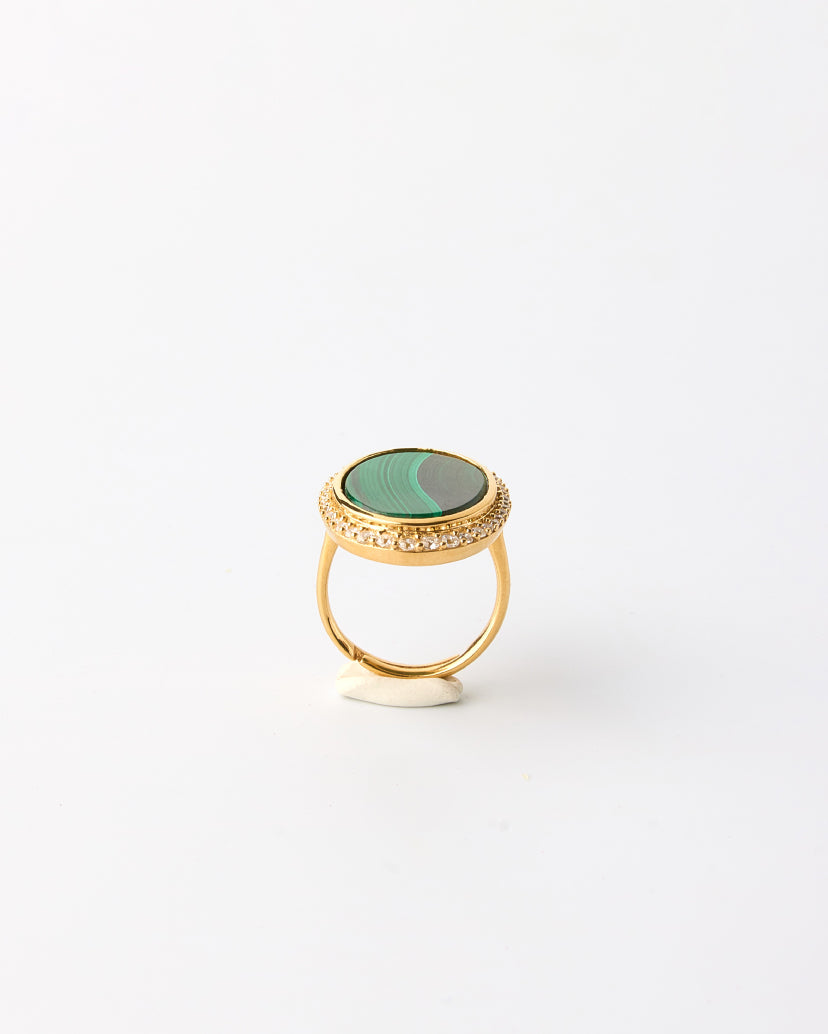 Aura Gems Ring-Malachite