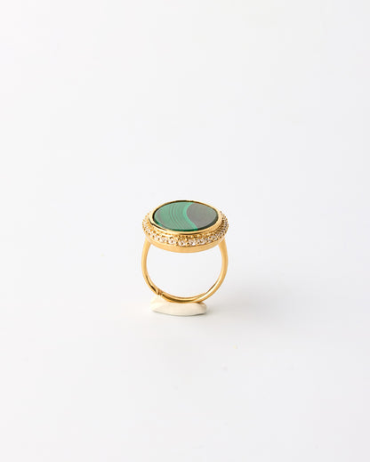 Aura Gems Ring-Malachite