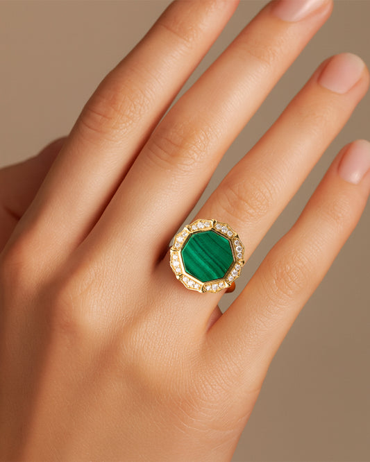 Octomira Ring-Malachite